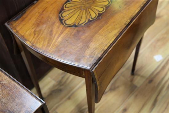 A George III mahogany and rosewood crossbanded butterfly wing Pembroke table, W.2ft 4in.